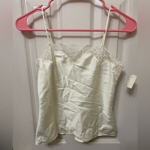 Vintage (with tags!) KOMAR Cream Camisole w/ Lace, size 34